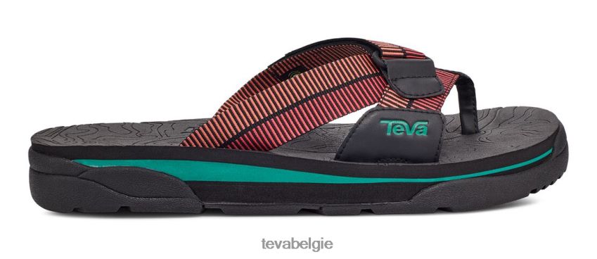 herleven 95 dia Teva P80FL0324 schoenen zwart-roccoco rood