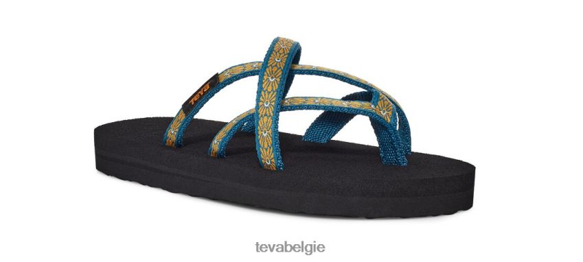 Olowahu Teva P80FL0237 schoenen bloemweefgetouw blauw koraal