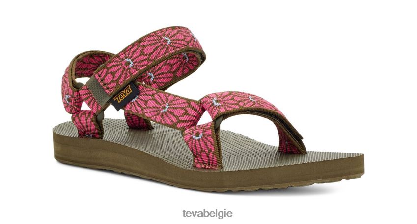 origineel universeel Teva P80FL091 schoenen bloemenweefgetouw donker olijf fuchsia