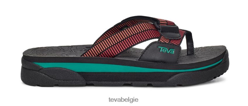 herleven 95 dia Teva P80FL0173 schoenen zwart-roccoco rood