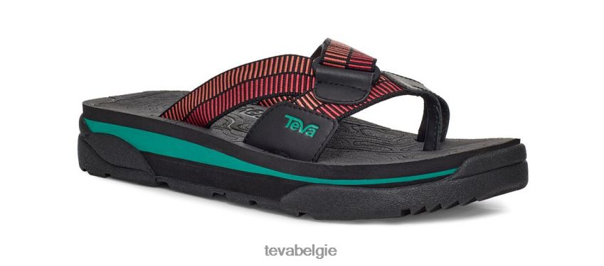 herleven 95 dia Teva P80FL0173 schoenen zwart-roccoco rood